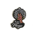 5pcs Afro American Woman Enamel Pendants for Jewelry Making