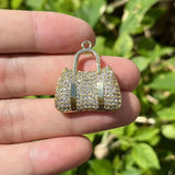 5pcs CZ Pave Pendant Hang Bag Charms Jewelry