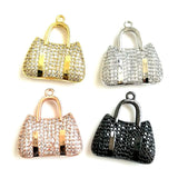 5pcs CZ Pave Pendant Hang Bag Charms Jewelry
