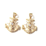 5pcs Gold-Plated Anchor Charm for Women Bracelet Necklace Making