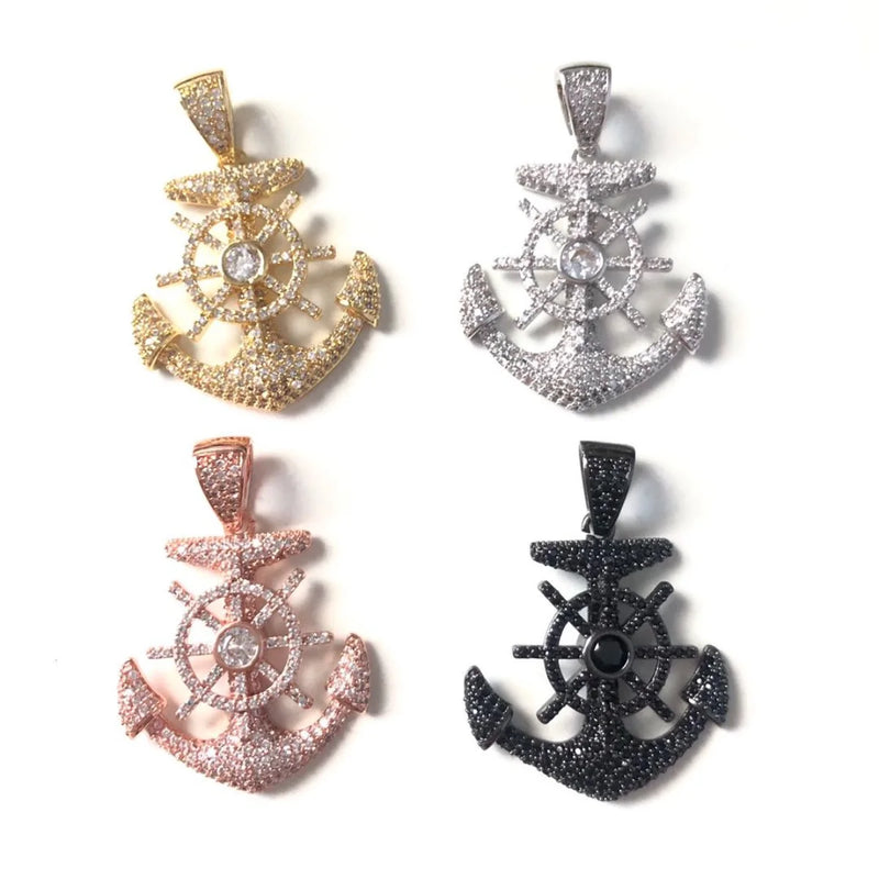 5pcs Gold-Plated Anchor Charm for Women Bracelet Necklace Making