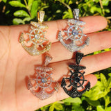 5pcs Gold-Plated Anchor Charm for Women Bracelet Necklace Making