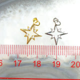 5pcs CZ Paved North Star Pendant for DIY Earrings Necklace