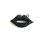 5pcs Bling Lip Charm Pendant Cubic Zirconia Rhinestone Paved Women Jewelry