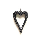5pcs Heart Charms Pendant Zirconia Bling for Women Bracelet Necklace