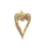 5pcs Heart Charms Pendant Zirconia Bling for Women Bracelet Necklace