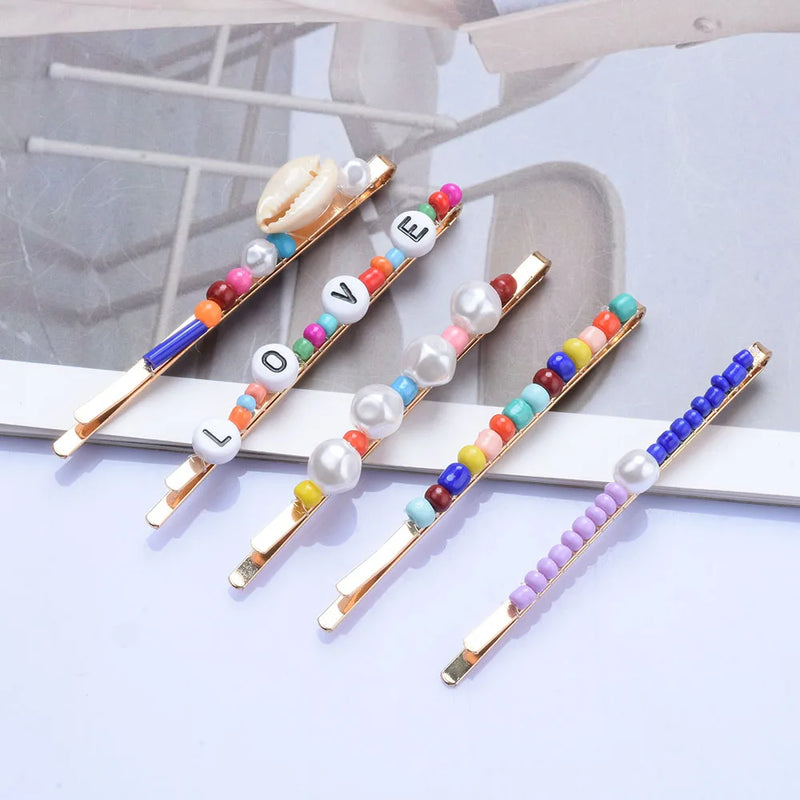 Bohemian Beads Long Hairpin Barrettes Sweet ZA Hair Clips