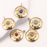 Boho Sun Flower Charms Gold-Plate Earring Pendants for DIY Jewelry