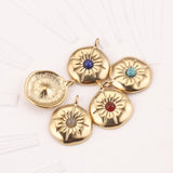 Boho Sun Flower Charms Gold-Plate Earring Pendants for DIY Jewelry