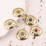 Boho Sun Flower Charms Gold-Plate Earring Pendants for DIY Jewelry