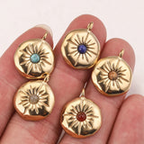 Boho Sun Flower Charms Gold-Plate Earring Pendants for DIY Jewelry