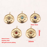 Boho Sun Flower Charms Gold-Plate Earring Pendants for DIY Jewelry