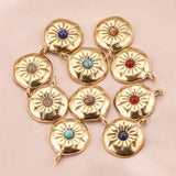 Boho Sun Flower Charms Gold-Plate Earring Pendants for DIY Jewelry