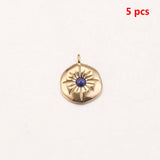 Boho Sun Flower Charms Gold-Plate Earring Pendants for DIY Jewelry