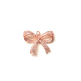 5pcs Bow Tie Charms Cubic Zirconia Bling Pendants DIY Jewelry Supply