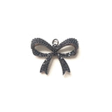 5pcs Bow Tie Charms Cubic Zirconia Bling Pendants DIY Jewelry Supply