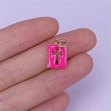 5pcs Brass Enamel Rectangle Cross Pendants Charms for Jewelry Making