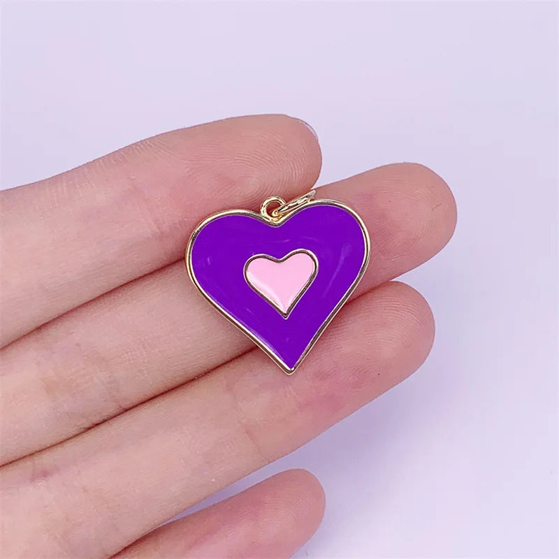 5pcs Brass Plated Heart Girl Pendant Charms 21x22mm