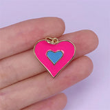 5pcs Brass Plated Heart Girl Pendant Charms 21x22mm
