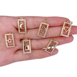 5pcs Zirconia Charms Pendants for Necklace Bracelet Making