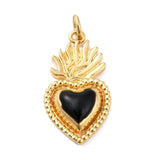 5pcs Brass Heart Pendants for Necklace Making DIY Crafts 24x13x4mm