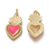 5pcs Brass Heart Pendants for Necklace Making DIY Crafts 24x13x4mm