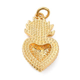5pcs Brass Heart Pendants for Necklace Making DIY Crafts 24x13x4mm