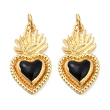 5pcs Brass Heart Pendants for Necklace Making DIY Crafts 24x13x4mm