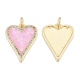 5pcs Micro Pave CZ Heart Pendants DIY Jewelry Making