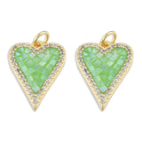 5pcs Micro Pave CZ Heart Pendants DIY Jewelry Making