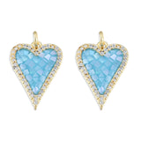 5pcs Micro Pave CZ Heart Pendants DIY Jewelry Making