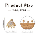 5pcs Brass CZ Multi-Petal Bead Caps for Jewelry Making 12x10mm