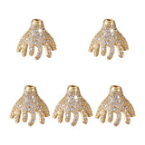 5pcs Brass CZ Multi-Petal Bead Caps for Jewelry Making 12x10mm