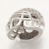 5pcs Brass Micro Pave CZ Football Helmet Beads for Necklace DIY