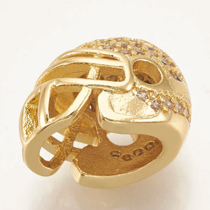 5pcs Brass Micro Pave CZ Football Helmet Beads for Necklace DIY