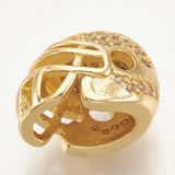 5pcs Brass Micro Pave CZ Football Helmet Beads for Necklace DIY