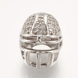 5pcs Brass Micro Pave CZ Football Helmet Beads for Necklace DIY