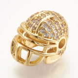 5pcs Brass Micro Pave CZ Football Helmet Beads for Necklace DIY