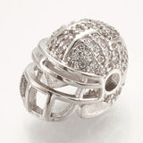 5pcs Brass Micro Pave CZ Football Helmet Beads for Necklace DIY