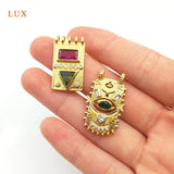 5pcs Brass Plated Minimalist Pendant for Women Necklace Making
