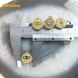 Brass Evil Eye Pendant Charms CZ Paved Earrings Zircon Necklace