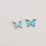 5pcs Clear Crystal Butterfly Charms for DIY Jewelry Making