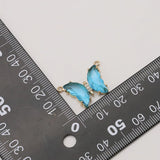 5pcs Clear Crystal Butterfly Charms for DIY Jewelry Making