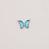 5pcs Clear Crystal Butterfly Charms for DIY Jewelry Making
