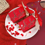 5pcs Bronzing Paper Candy Box Heart Jewelry Favor Box Thank You Packaging Bags