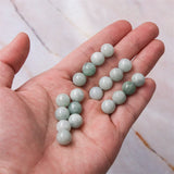 5pcs Burmese Jade Half Drilled Beads 6/8/10mm Natural Stone for Jewelry Making