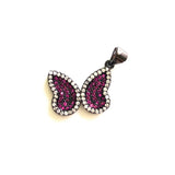 5pcs Butterfly Charm for Bracelet Making Green Purple Fuchsia Pendant