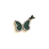 5pcs Butterfly Charm for Bracelet Making Green Purple Fuchsia Pendant