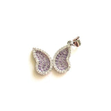 5pcs Butterfly Charm for Bracelet Making Green Purple Fuchsia Pendant