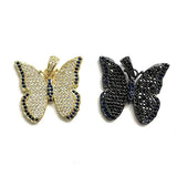 5pcs Butterfly Charms Zirconia Paved Pendant Jewelry Accessories